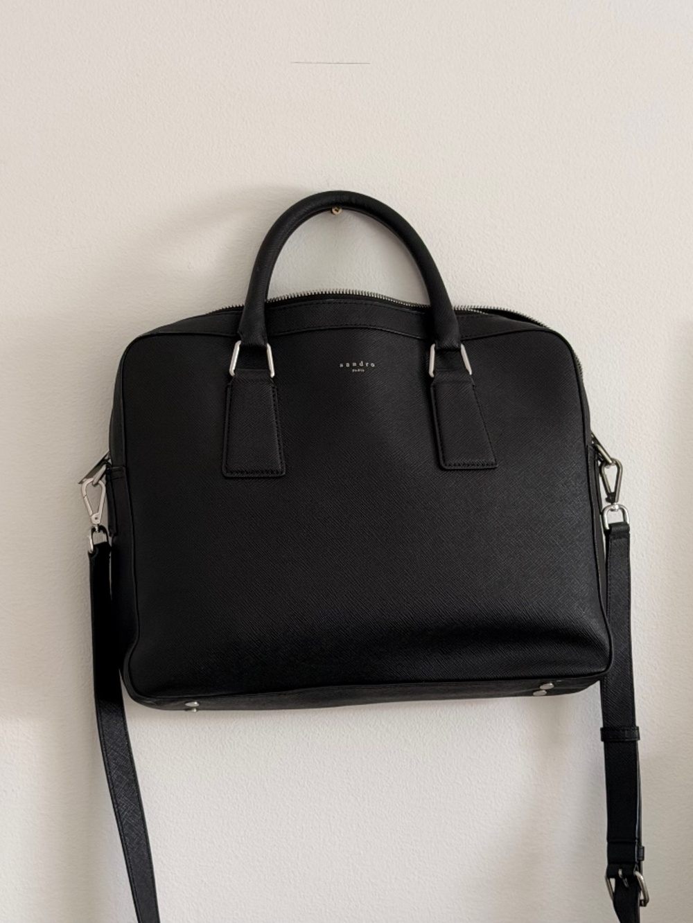 Sandro | RECONSTITUTED LEATHER BRIEFCASE - Picture 7 of 7